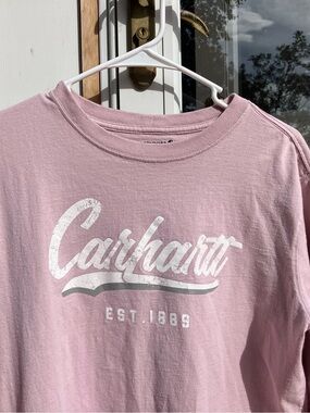 Carhartt Women’s Size Large 12-14 Loose Fit Long Sleeve Light Pink Shirt